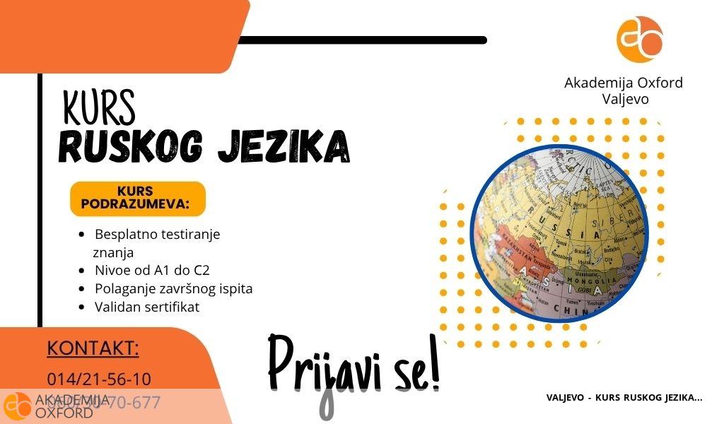 VALJEVO - KURS RUSKOG JEZIKA