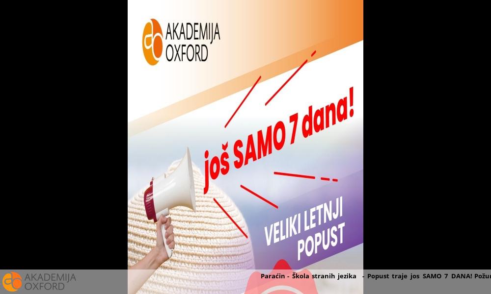 Paraćin - Škola stranih jezika  - Popust traje jos SAMO 7 DANA! Požuri!